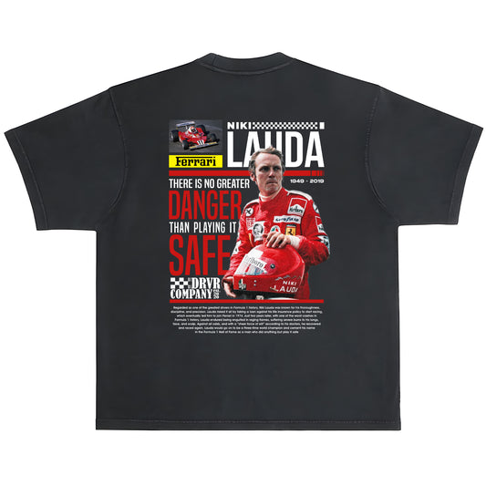 Black heavyweight crew neck vintage shirt  Niki Lauda