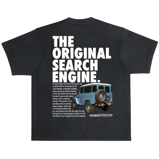Black heavyweight crew neck vintage shirt with Toyota Land Cruiser
