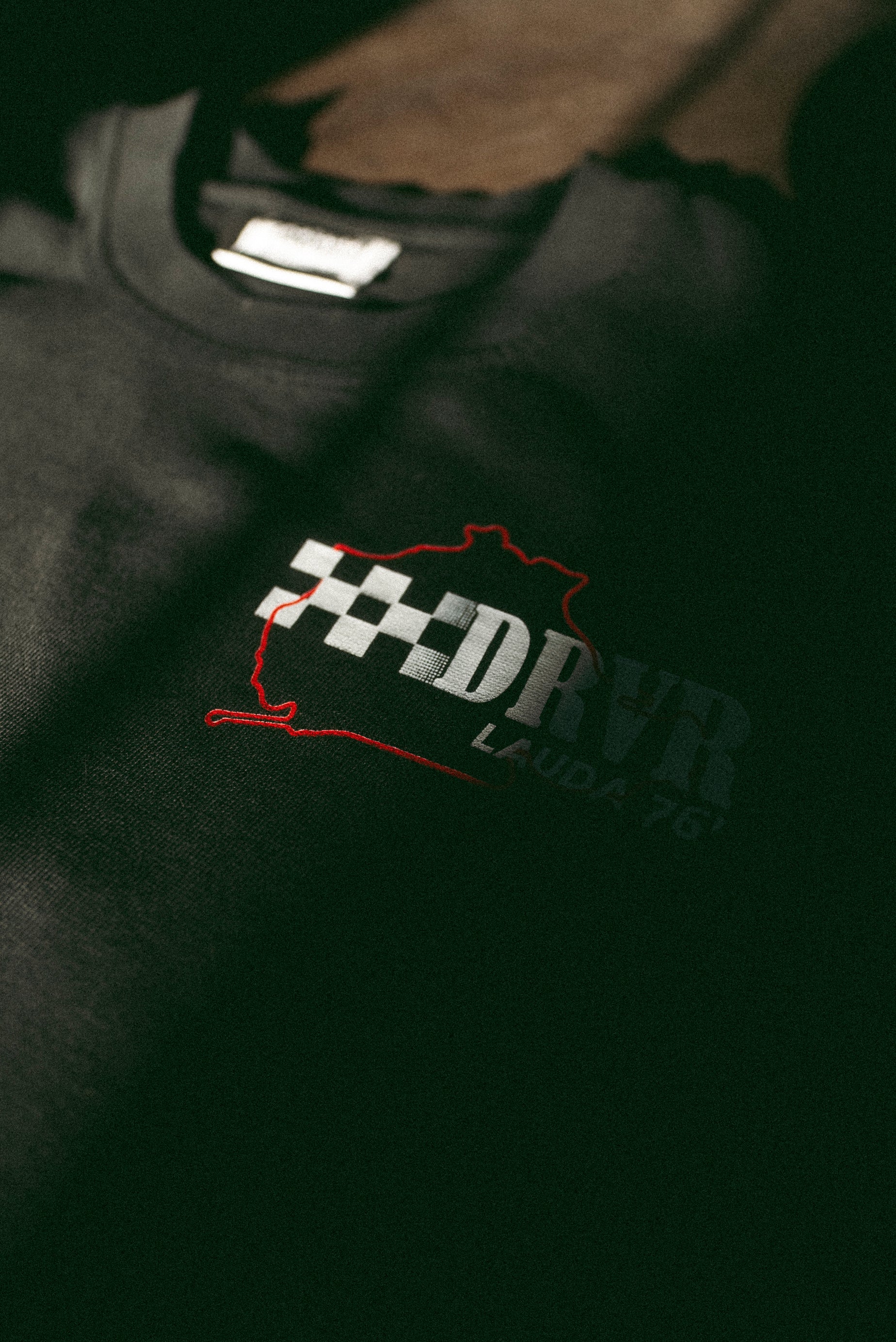 Black vintage shirt close up