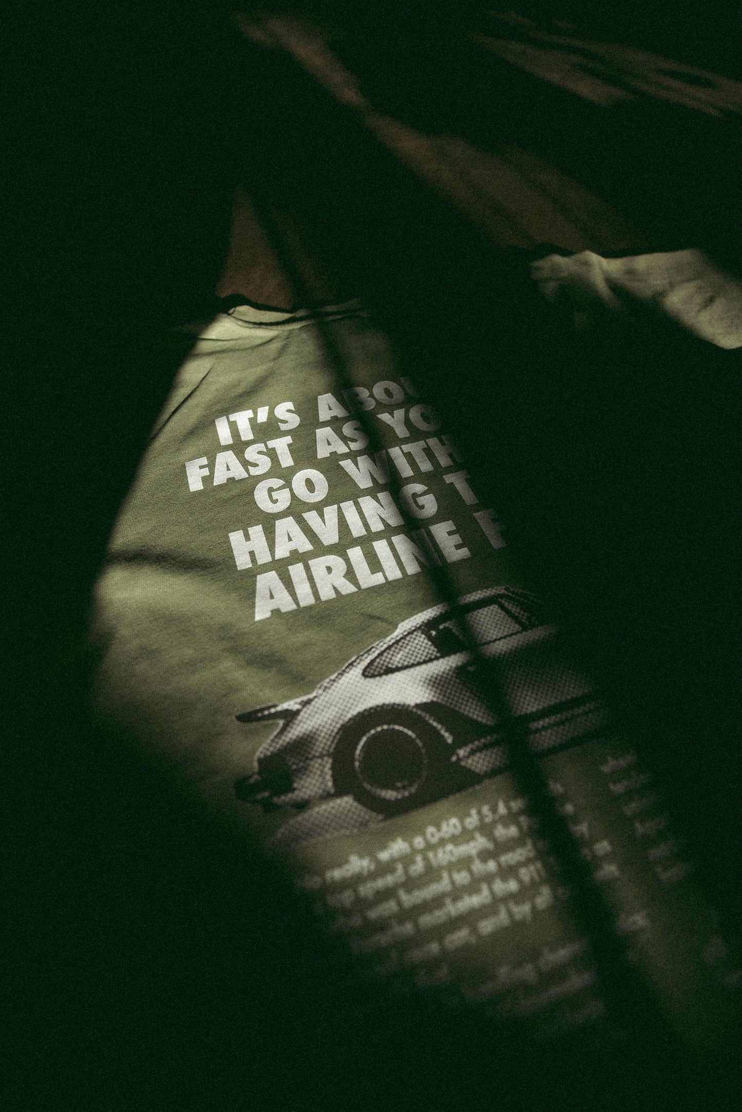 Green heavyweight shirt with Porsche on back 