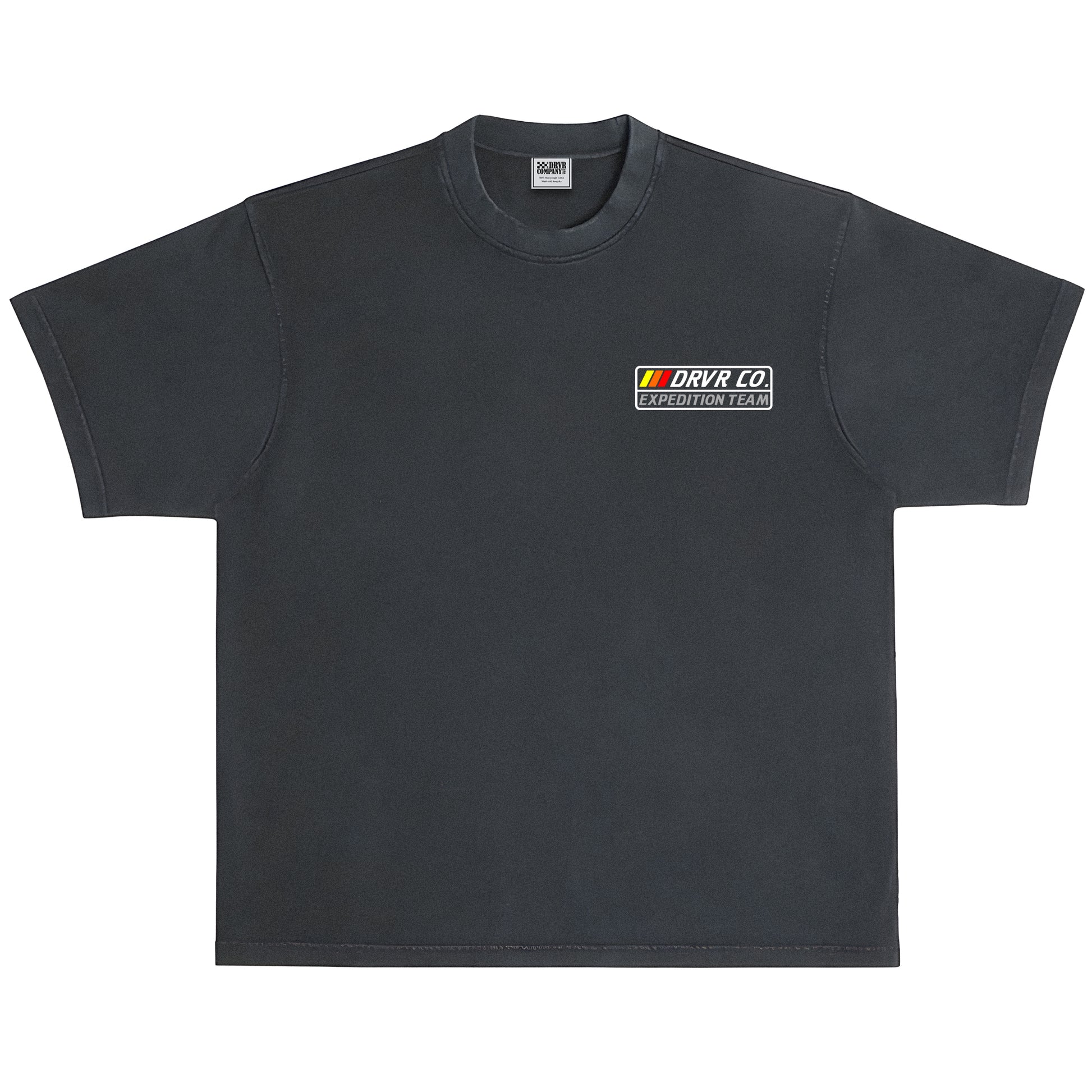 Black heavyweight crew neck vintage shirt with Toyota Land Cruiser and Toyota racing colors
