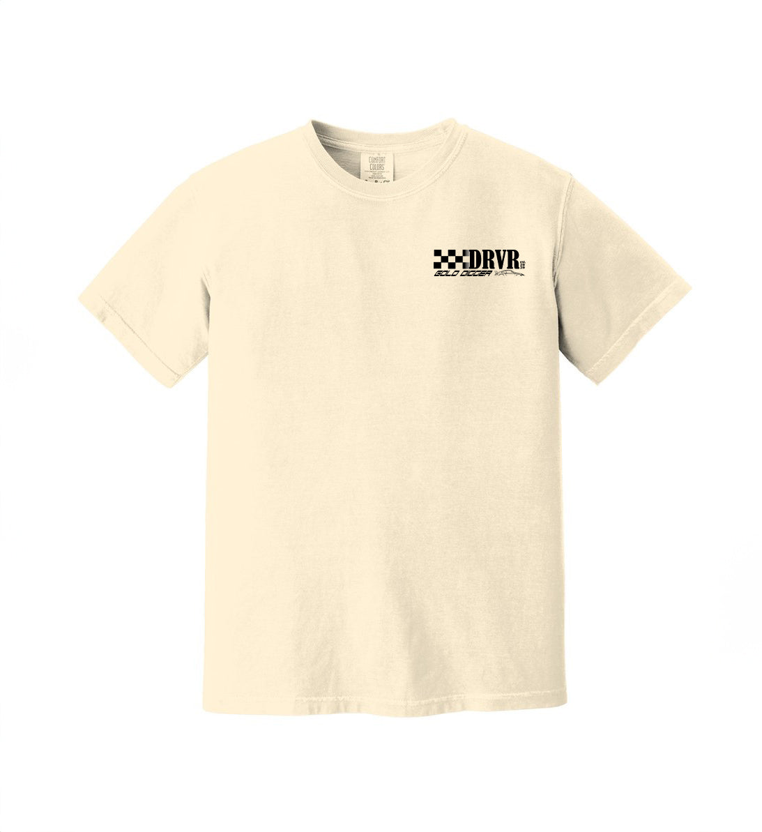 thedrvrco front render for porsche gold digger tee